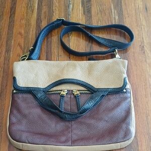 Fossil Erin Fold Over Pebbled Leather Crossbody Bag
